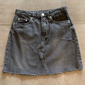 H&M Black Denim Mini Skirt